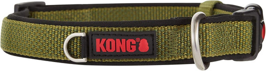 KONG Comfort - Collar de perro acolchado de alta calidad (M, verde)