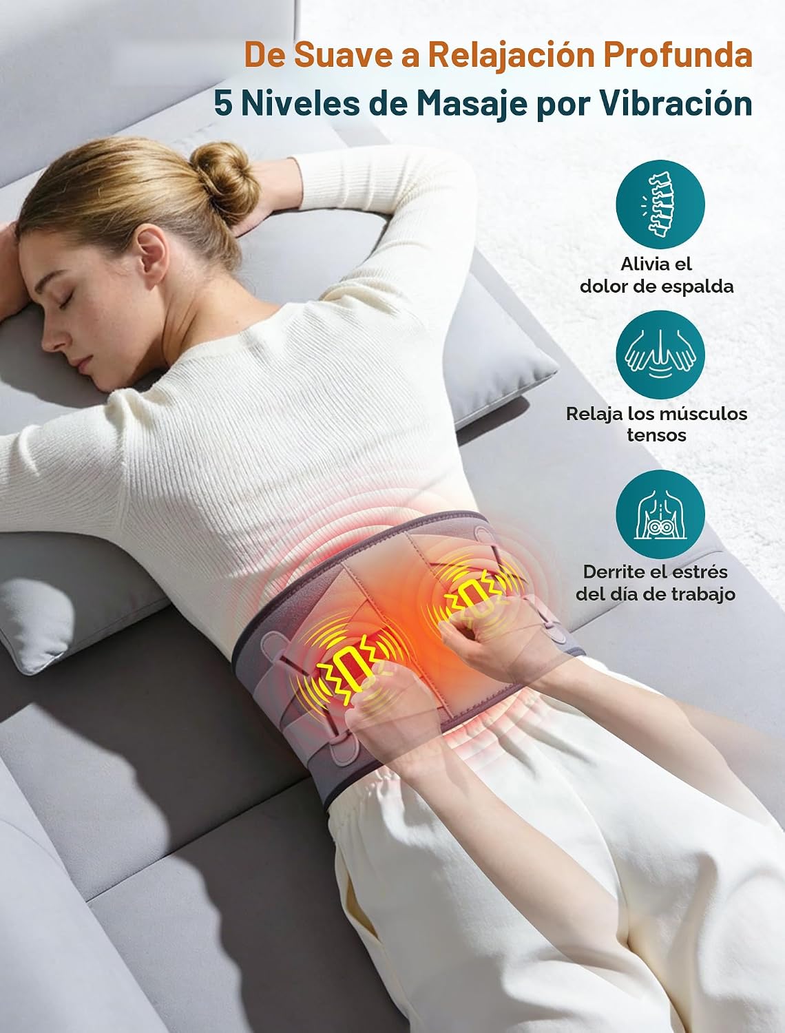 ALLJOY Almohadilla térmica inalámbrica de 67" para aliviar el d...