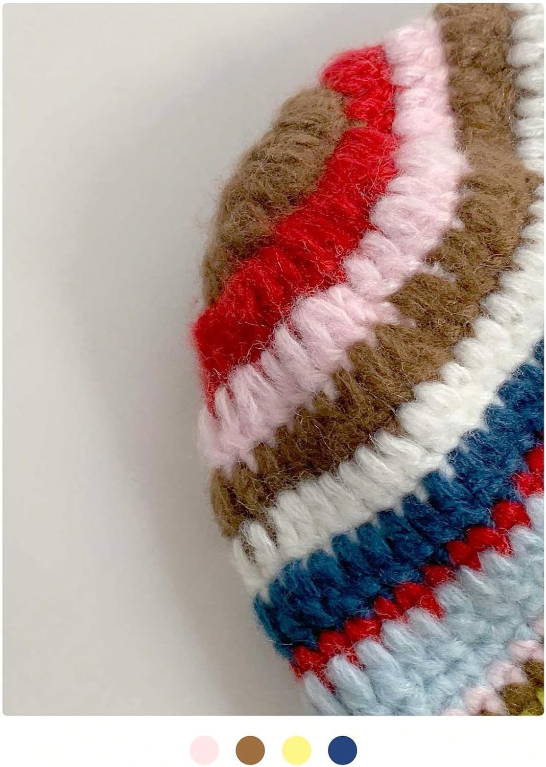GORGLITTER Gorros de ganchillo para mujer, gorro de punto con bloqu...