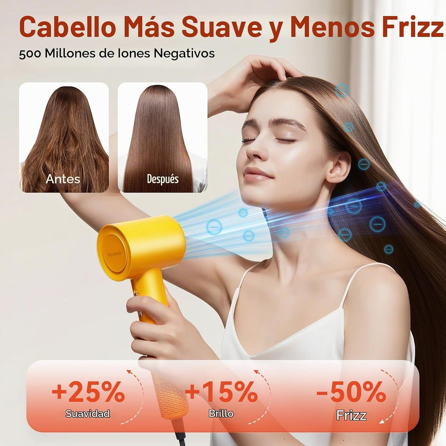 Rizzdeek Secador de soplado 500 millones 1627 W Ion Secador de pelo...