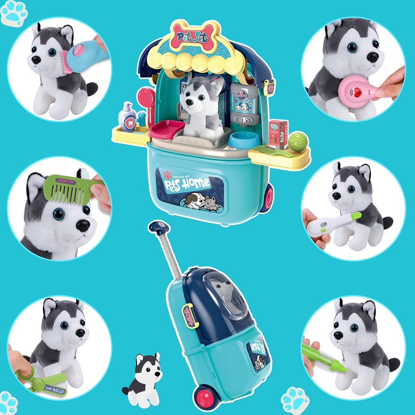 MAGIC4U Juguete de Maleta Transportadora para el Cuidado de Gatos y...