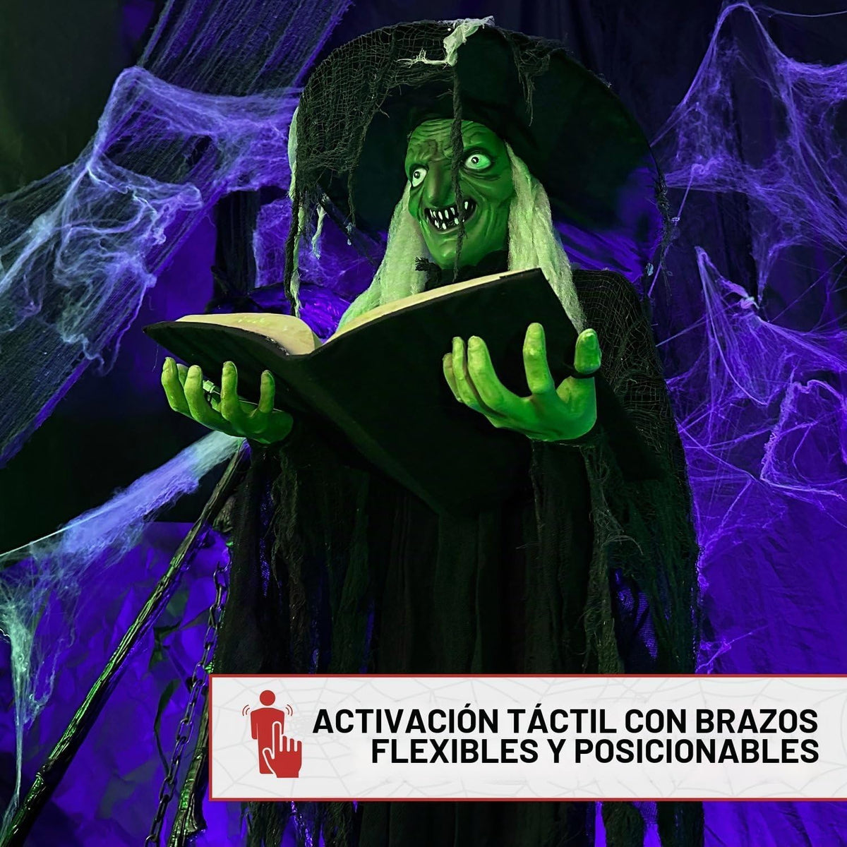 Haunted Hill Farm Libro de hechizos de tamaño real, animatrónico de...