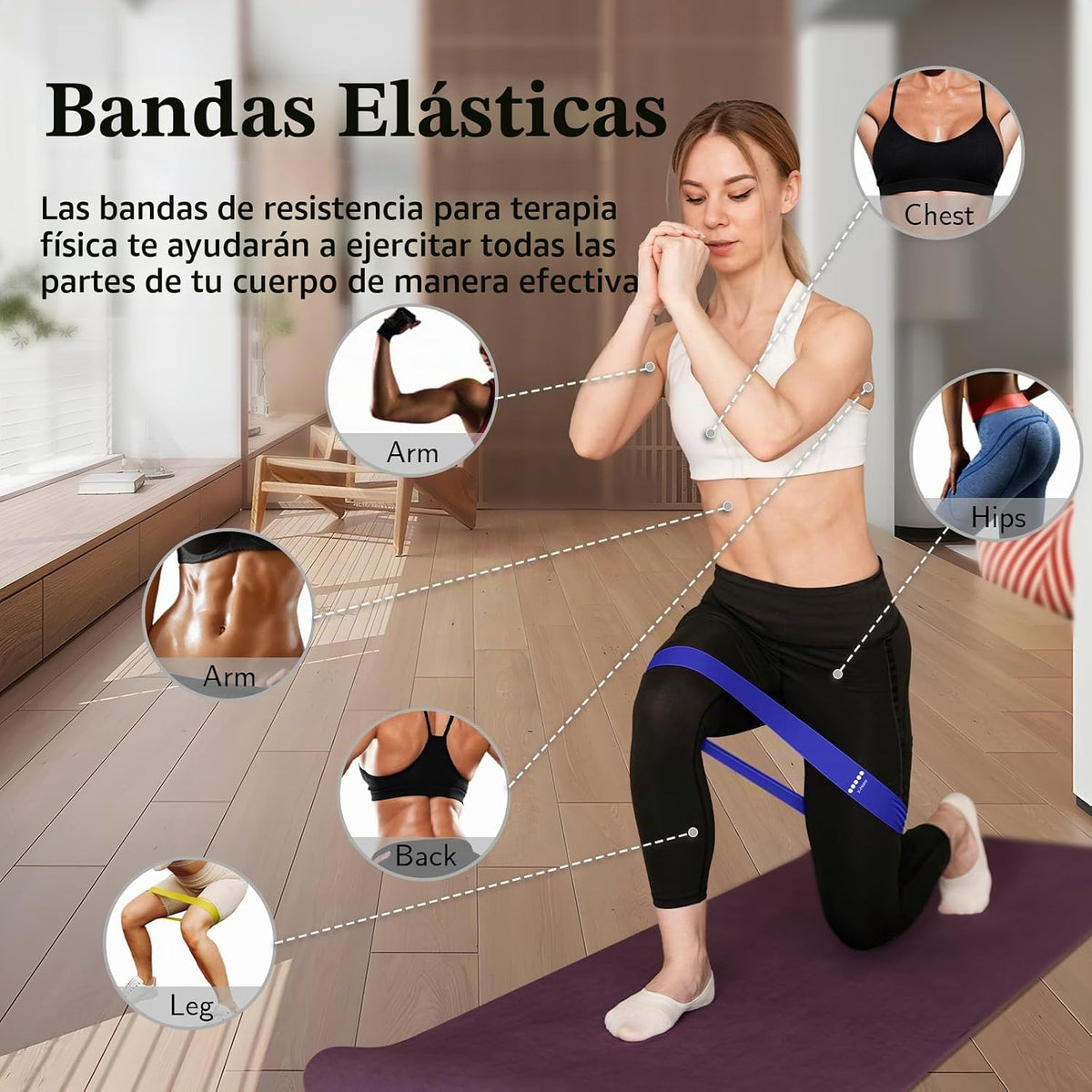 Bandas de Resistencia para Hacer Ejercicio, Bandas elásticas de Eje...