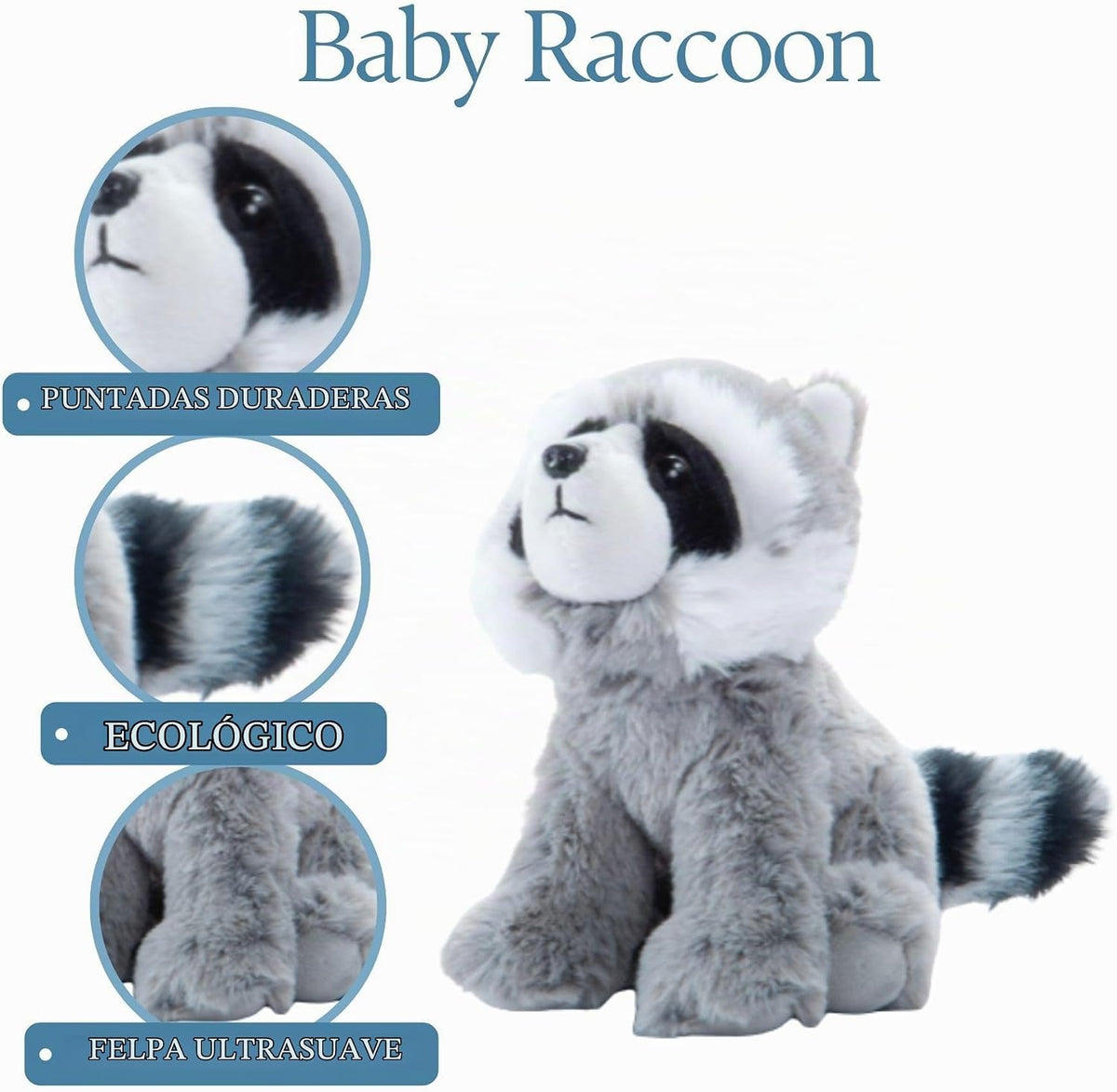 The Petting Zoo - Peluche de mapache, regalos para niños, colección...