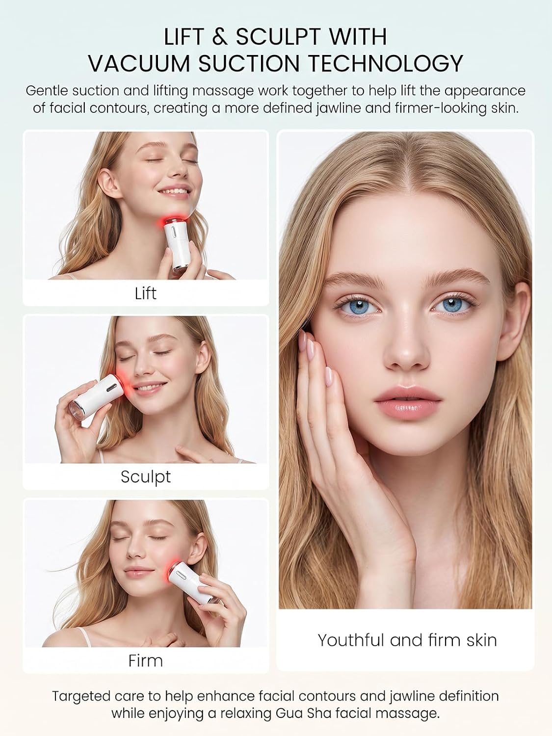 Masajeador facial al vacío 4 en 1 para lifting, esculpir y reafirma...