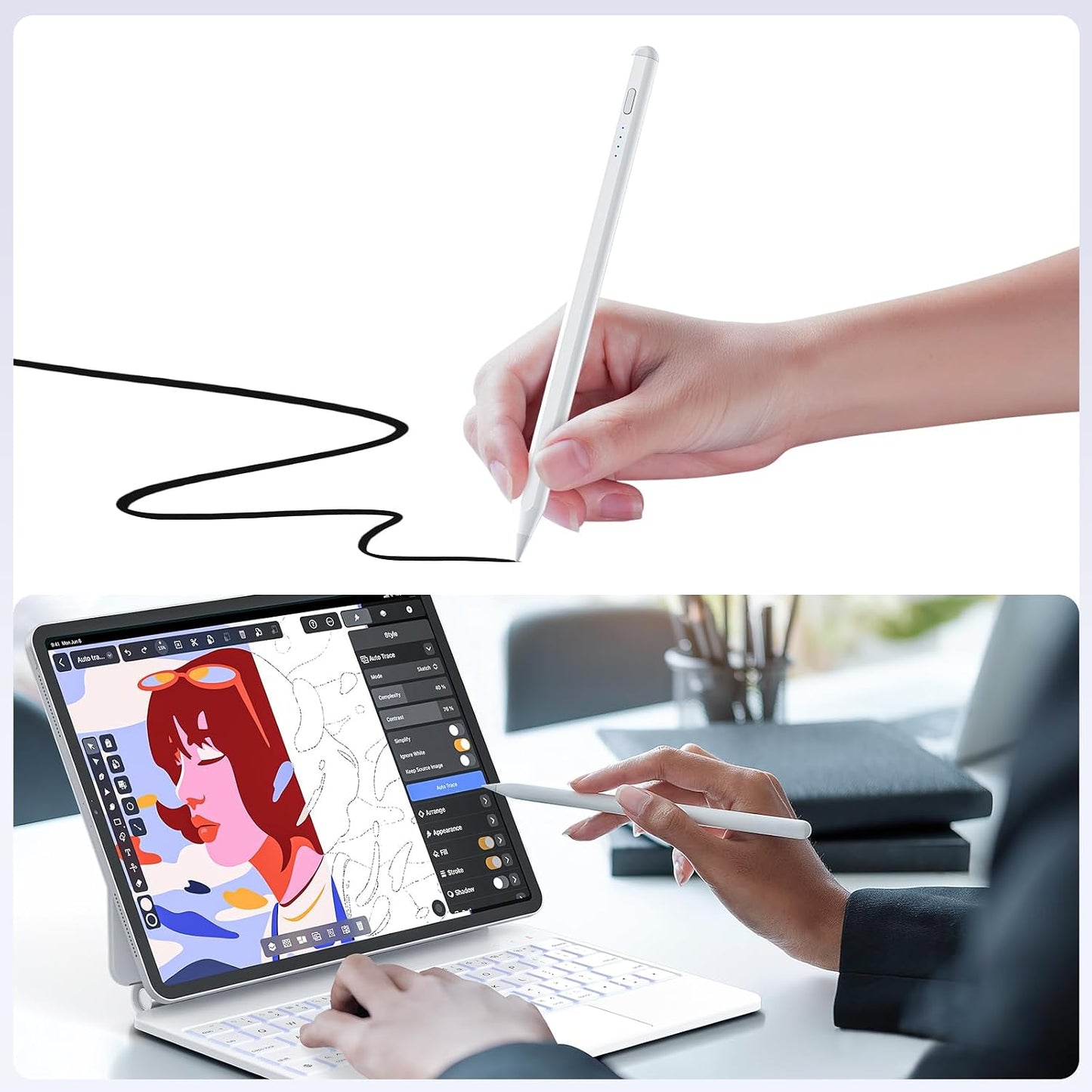 Funda de teclado con lápiz capacitivo para iPad Air de 11 pulgadas...