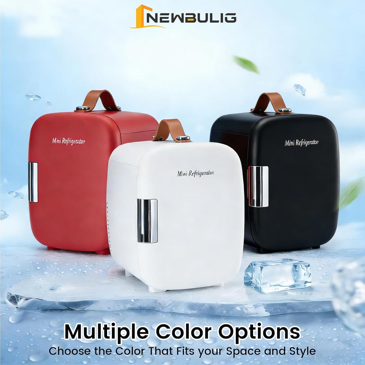 NEWBULIG Minirefrigerador para Dormitorio, Oficina y Auto, Mini Ref...