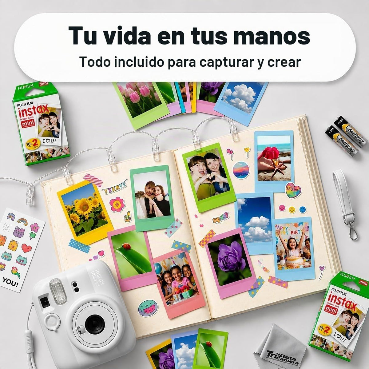 Cámara instantánea Fujifilm Instax Mini 13 Clay White con película...