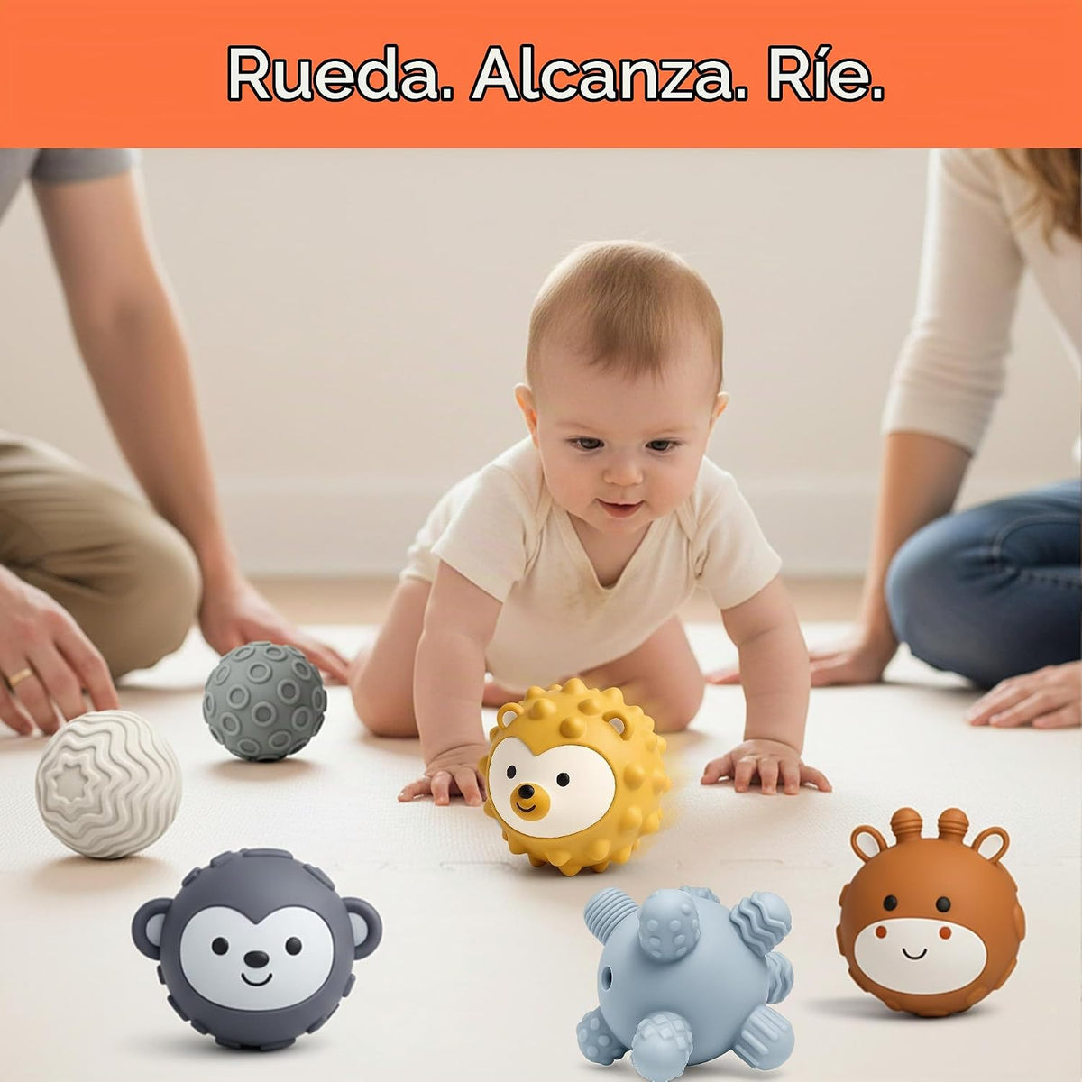 ROHSCE Paquete de 6 bolas sensoriales para bebé, bolas texturizadas...