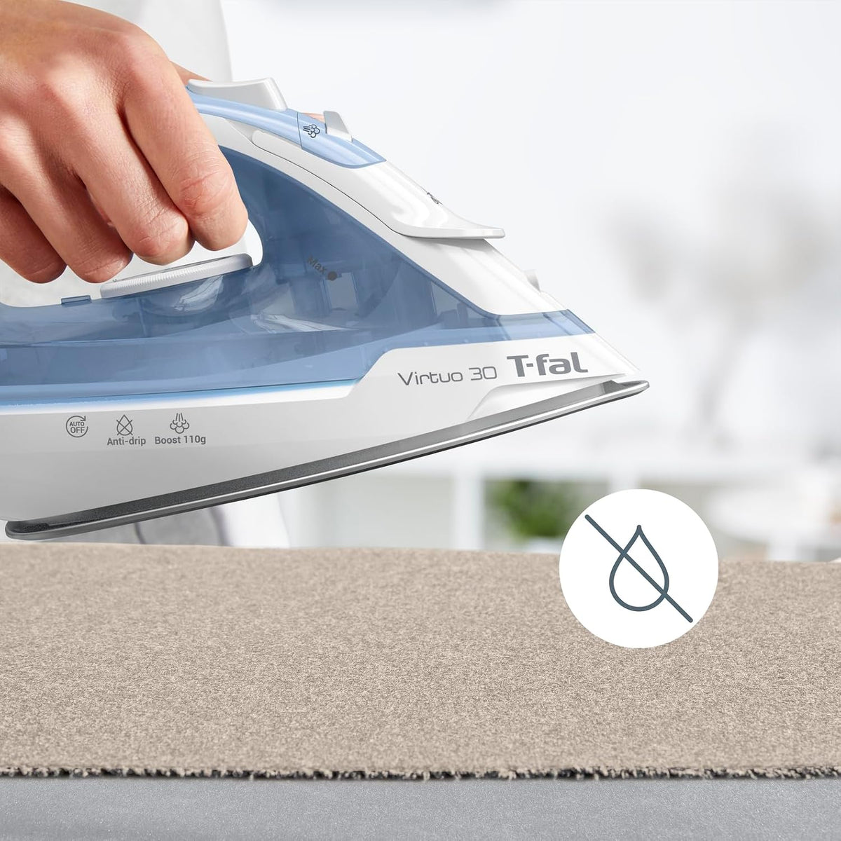 T-Fal Virtuo Plancha de vapor para ropa, vaporizador de ropa, ráfag...