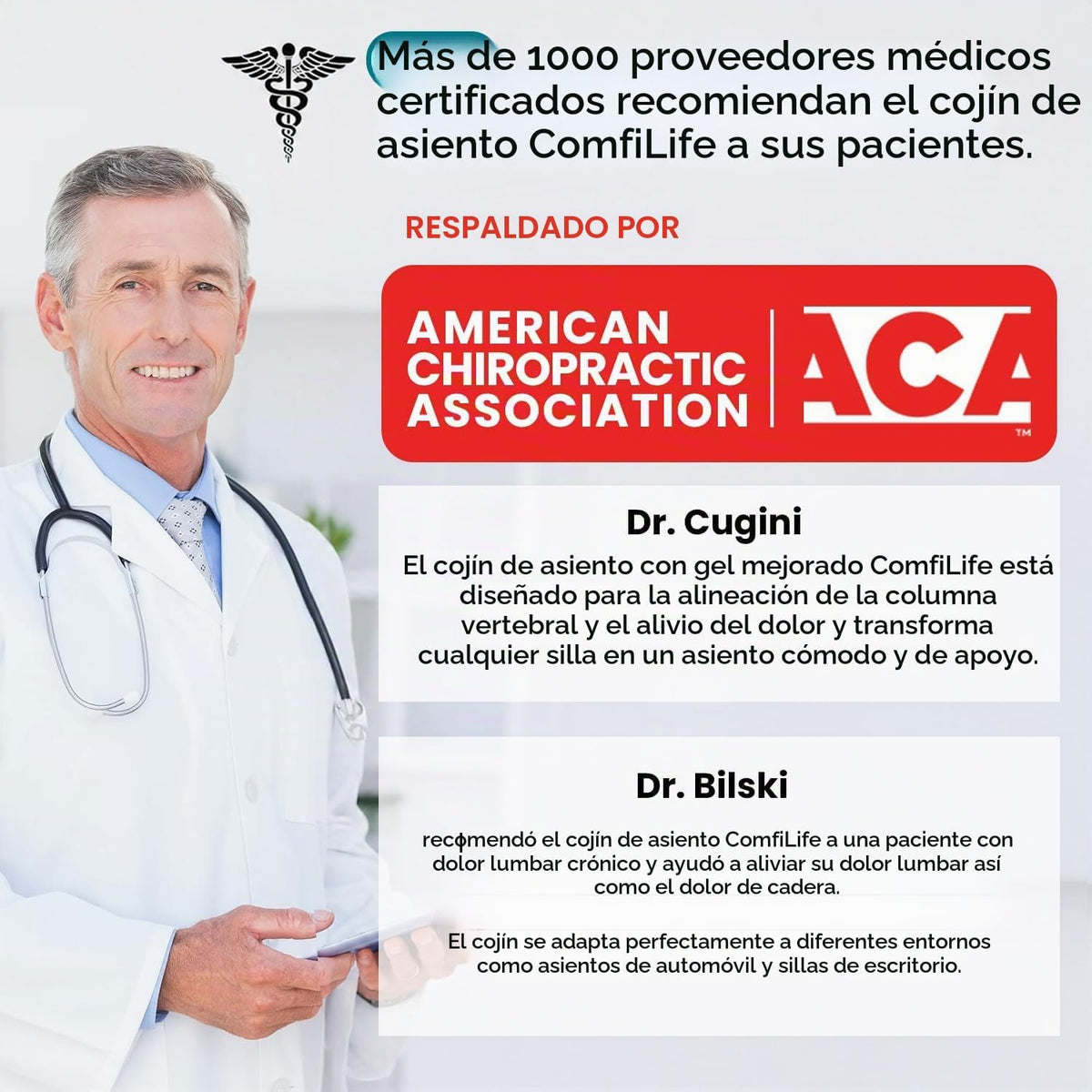 ComfiLife - Cojín prémium de gel y espuma viscoelástica para silla...