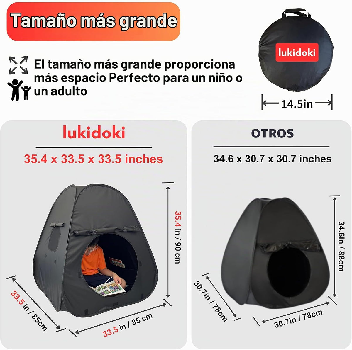 lukidoki Tienda de campaña sensorial para niños y adultos con certi...