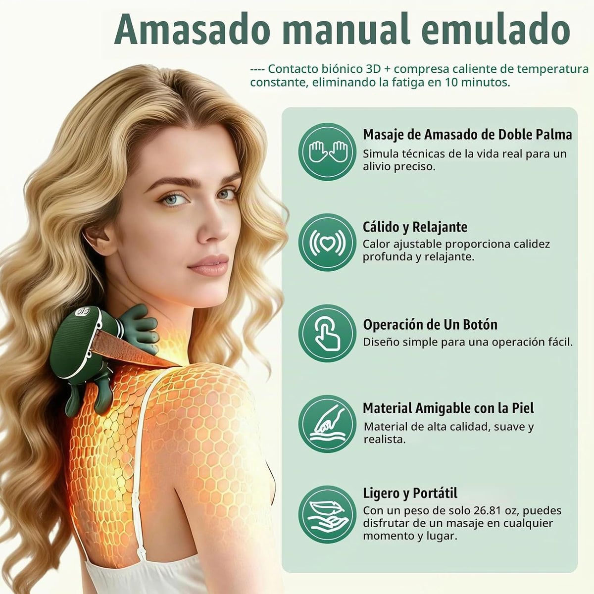 Lrthyonis Masajeador de hombros y cuello con calor, masajeador de c...