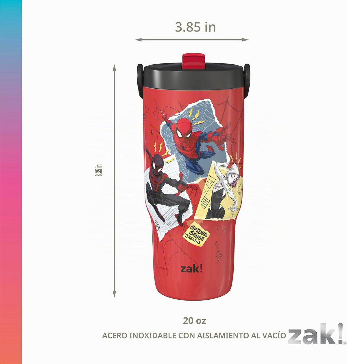 Zak Designs Marvel Siply Sutton - Vaso para la escuela o viajes, bo...