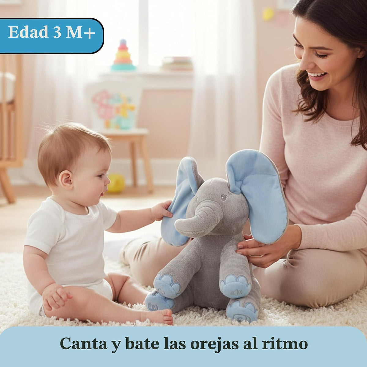 Dimple Kyle Peek A Boo Juguete de Elefante, Elefante de Peluche Int...