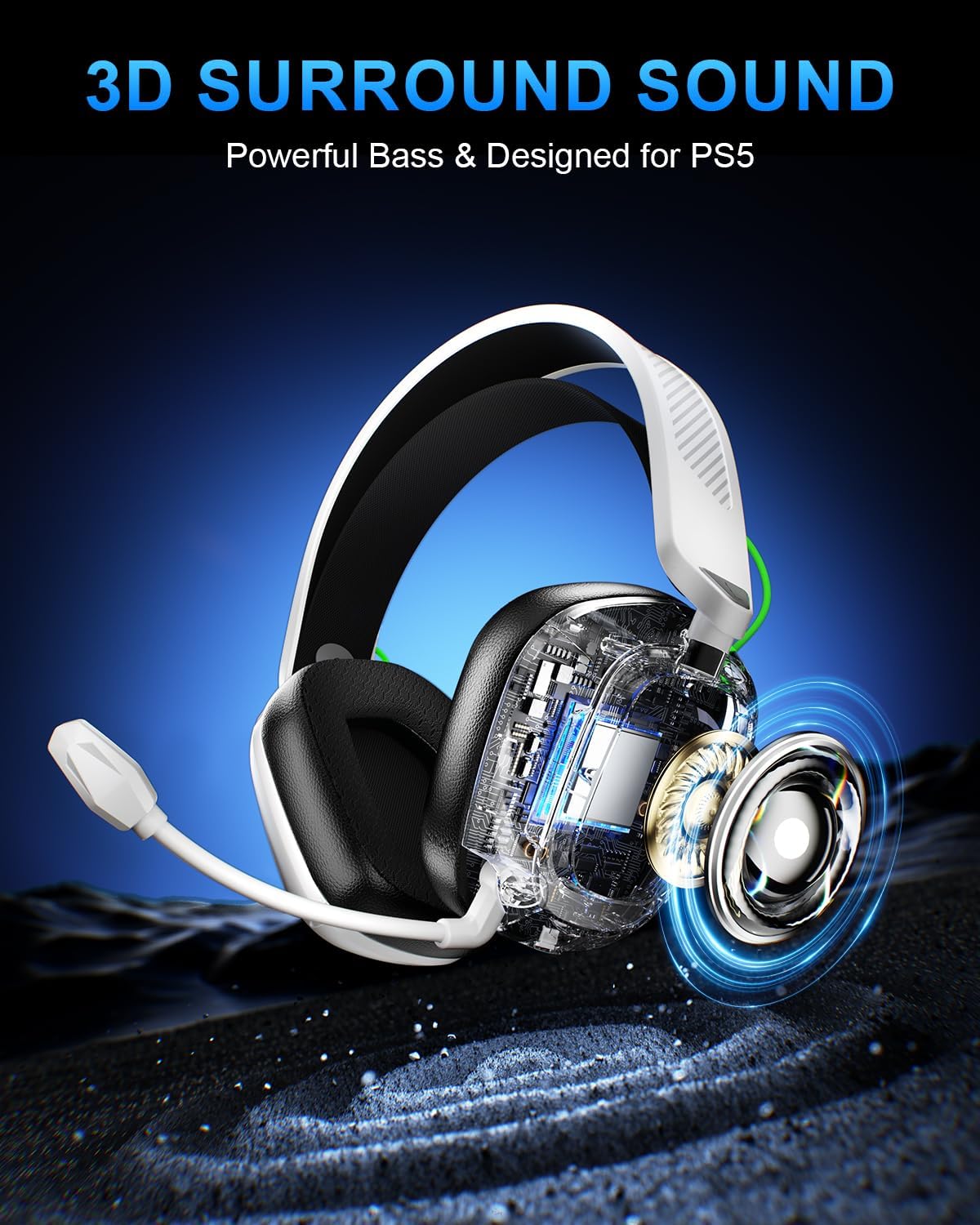 SKAPENDY Auriculares inalámbricos para juegos de 2.4 GHz para Xbox...