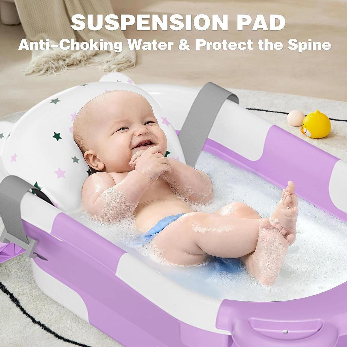 MoreFeel Bañera plegable para bebé recién nacido con termómetro y 1...