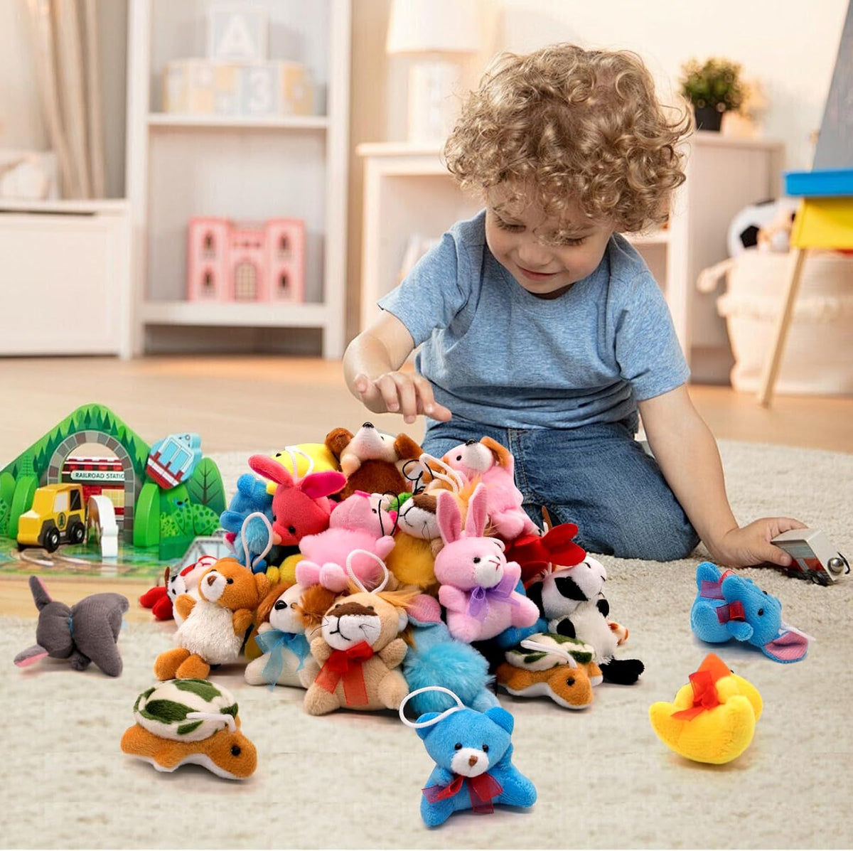 JoyRapt Paquete de 48 Animales de Peluche Pequeños Regalos a Granel...
