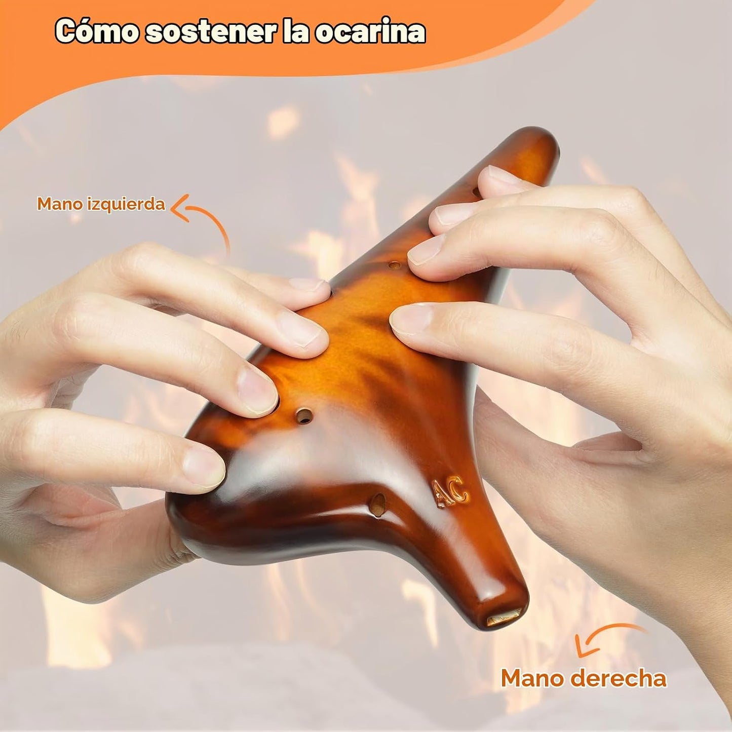 Ohuhu Instrumento Ocarina con libro de canciones, 12 hoyos de cerám...