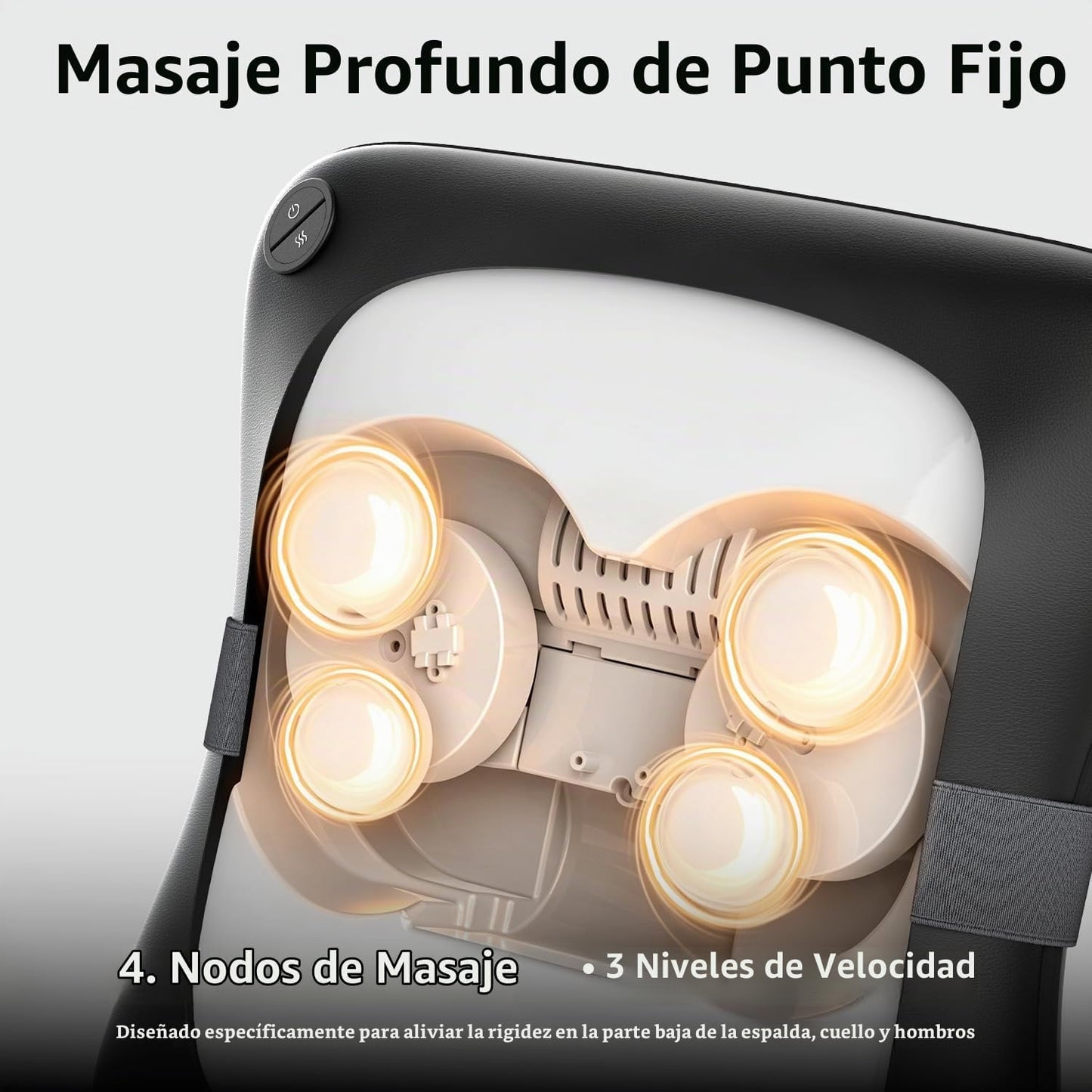 Masajeador de espalda inalámbrico Nekteck con calor para aliviar el...