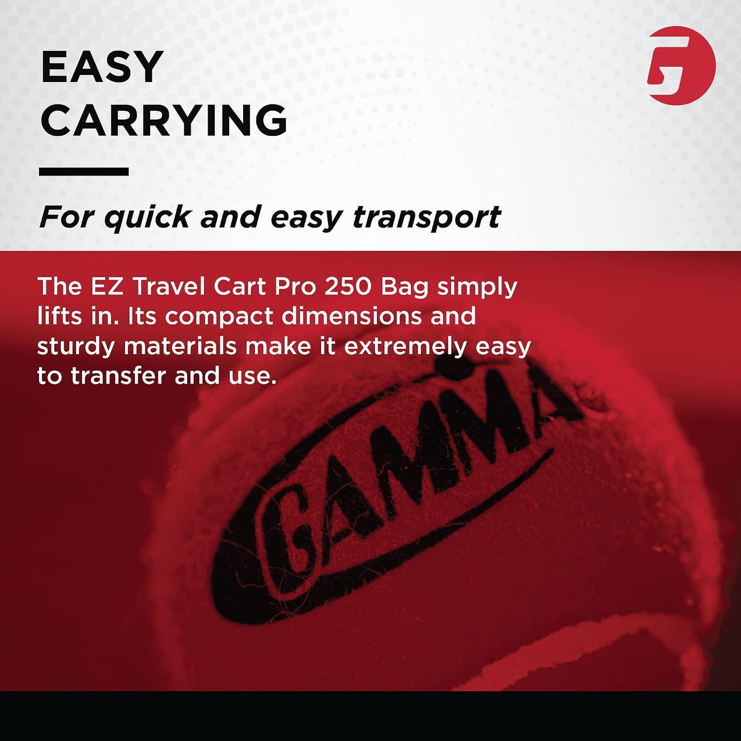 Carro de viaje GAMMA Sports EZ, tolva de tenis y pickleball, pádel,...