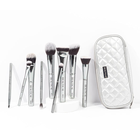 BEAUTICAL Juego de brochas de maquillaje profesional \u2013 9 broch...