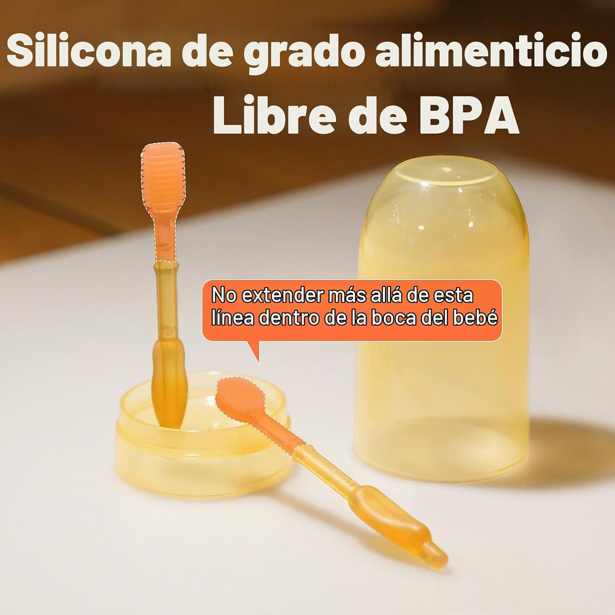 Phanpy Limpiador de lengua y cepillo de dientes de silicona para be...