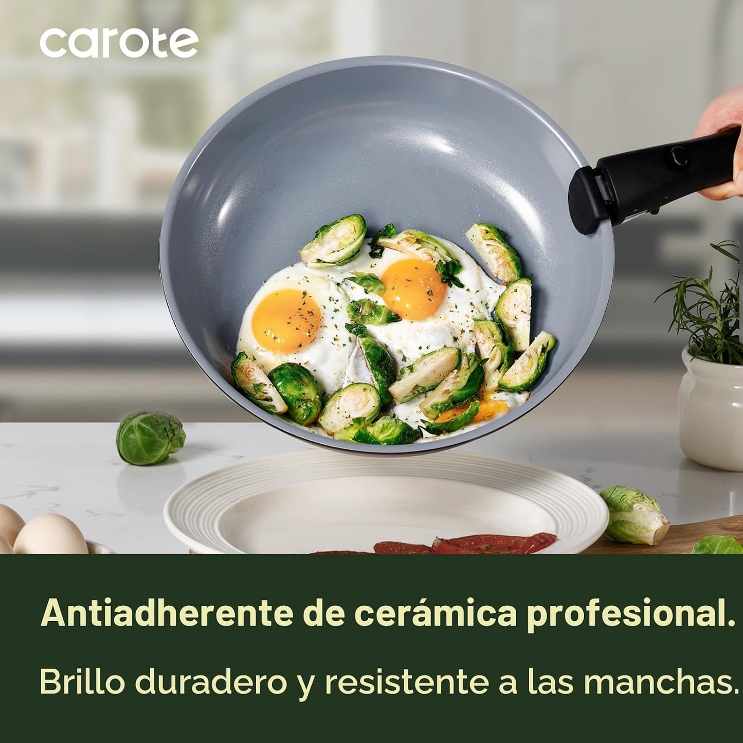 CAROTE 17 piezas de juegos de utensilios de cocina de cerámica, neg...