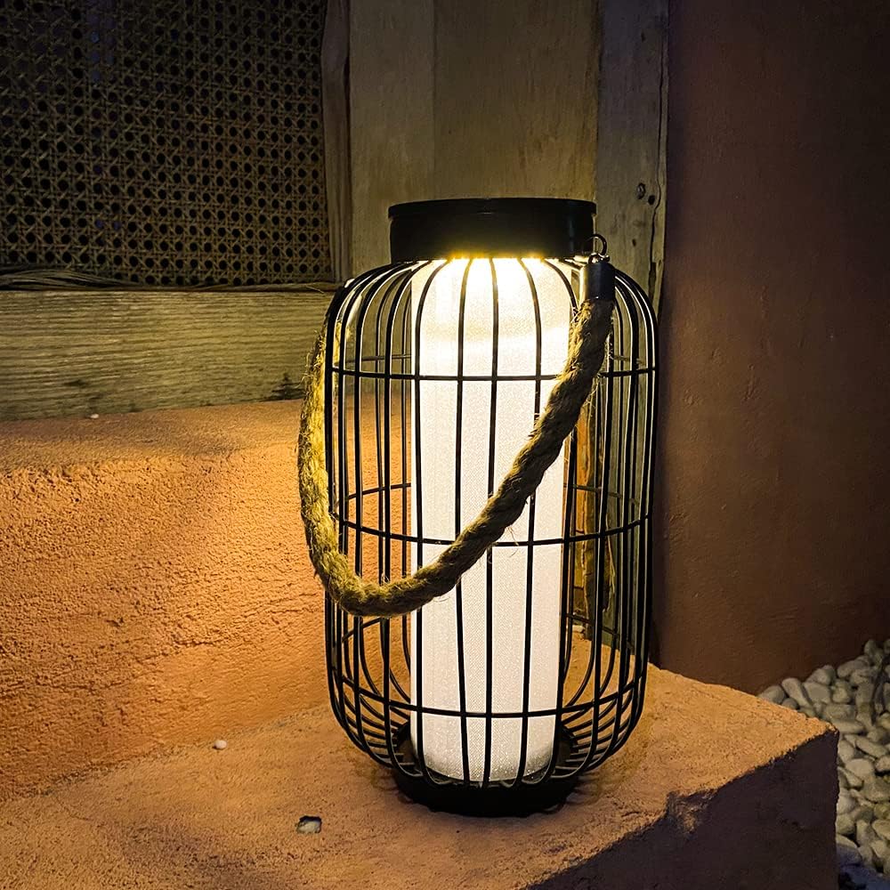 pearlstar Farol grande con energía solar para exteriores, luces col...
