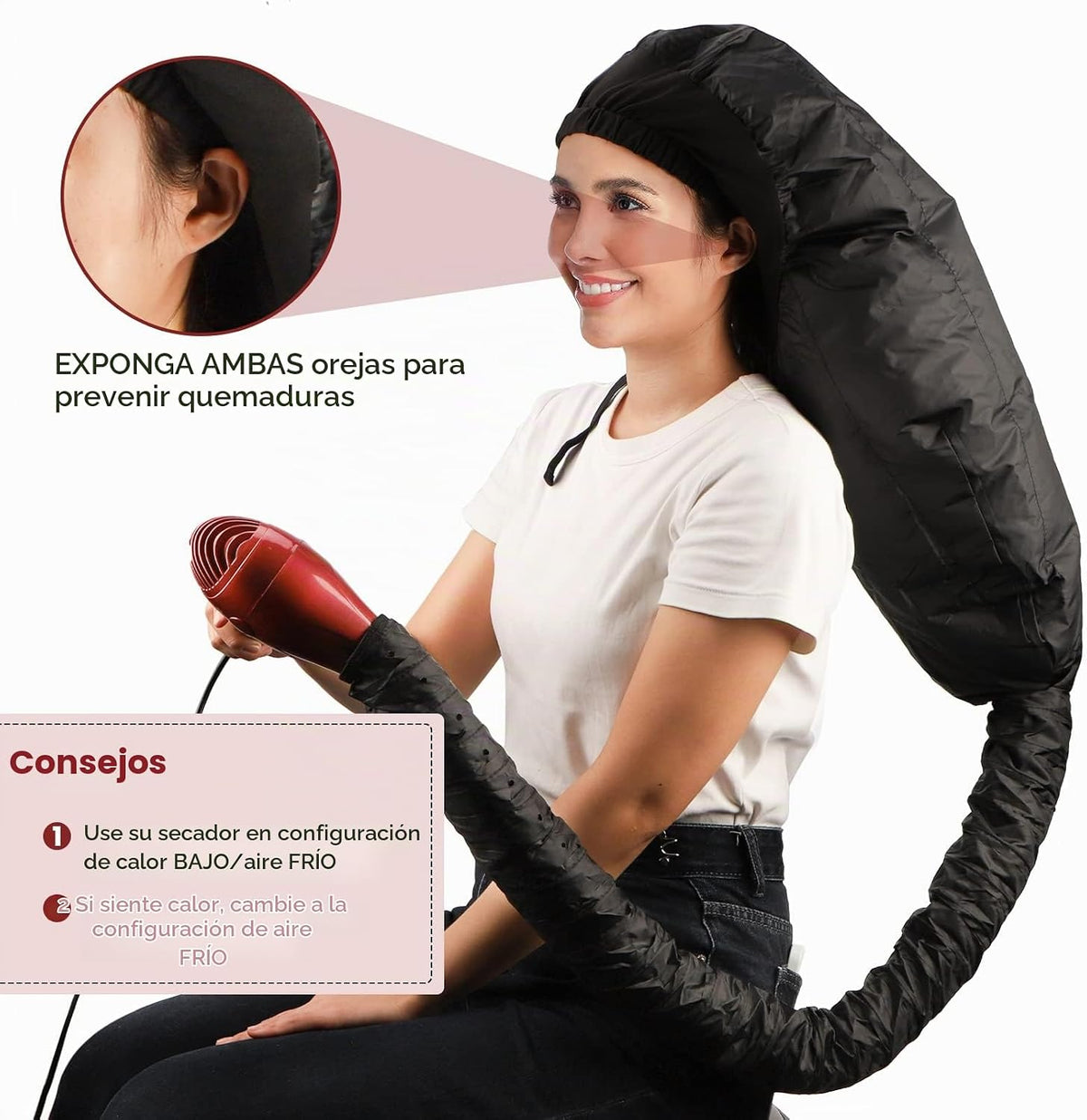 Segbeauty - Accesorio para secador de pelo con capucha, extra grand...