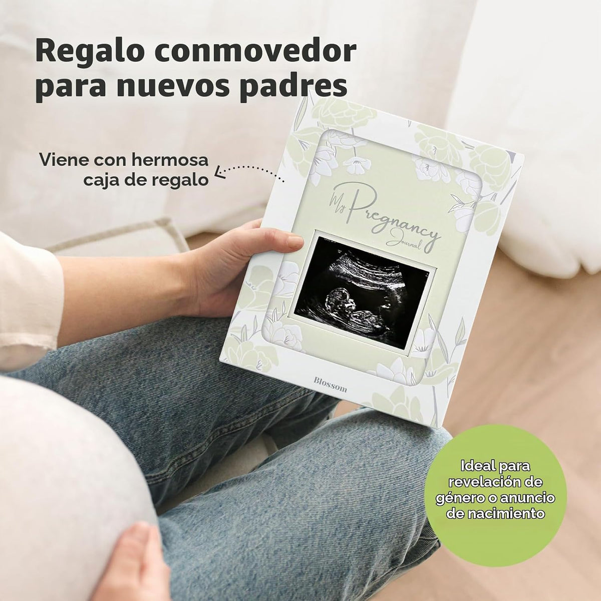 Diario de embarazo, anuncios de embarazo, 80 páginas de tapa dura (...