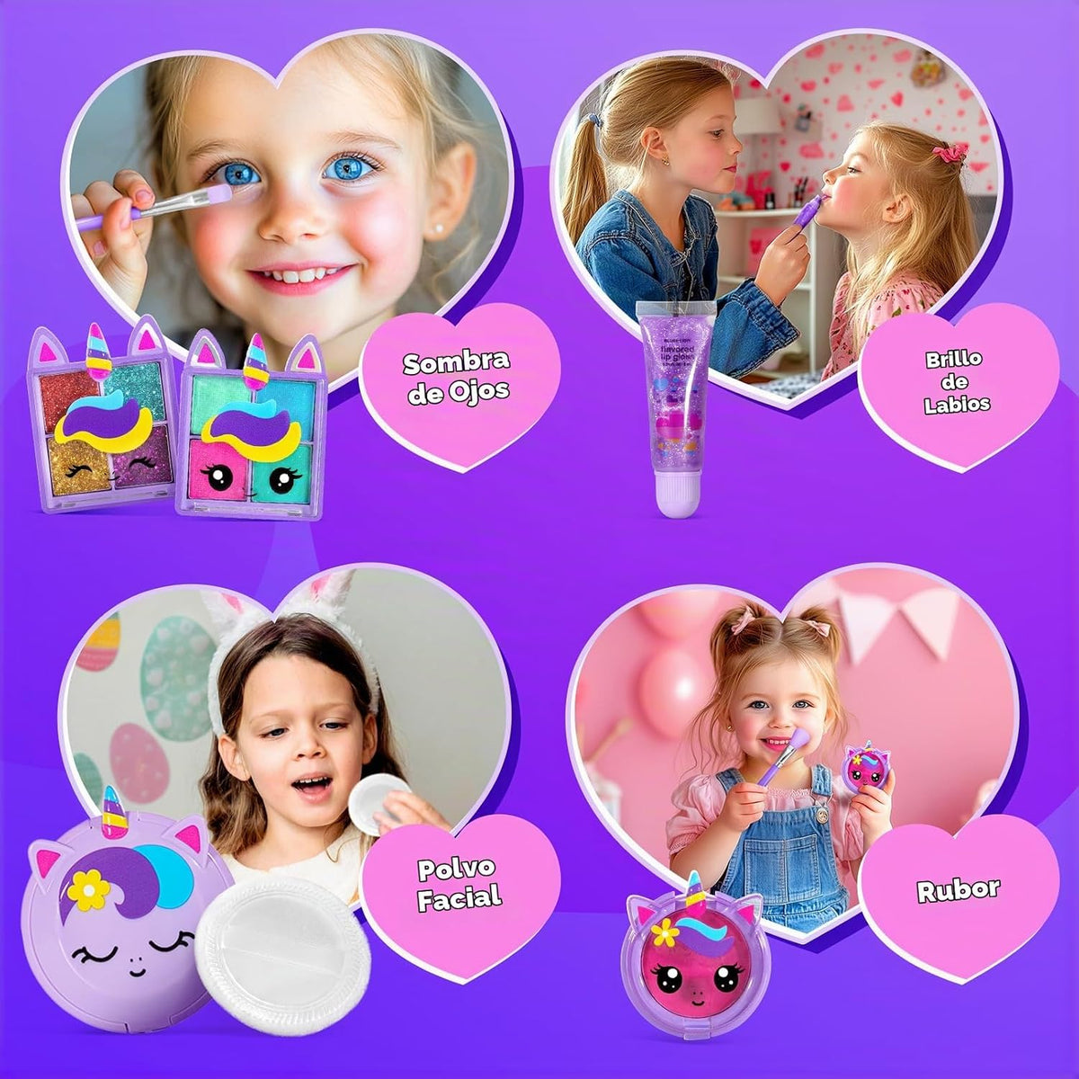 ULOVEME Kit de Maquillaje Real para Niñas Pequeñas - Maquillaje Rea...