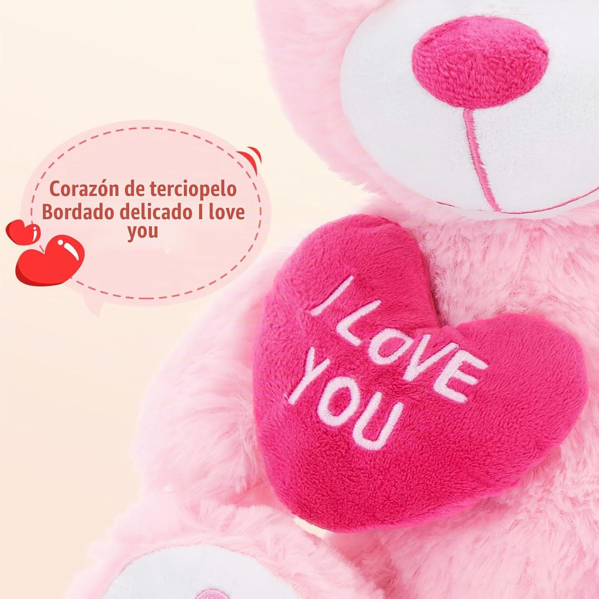 BENINY Oso de peluche de 12" con corazón, lindo oso de peluche...