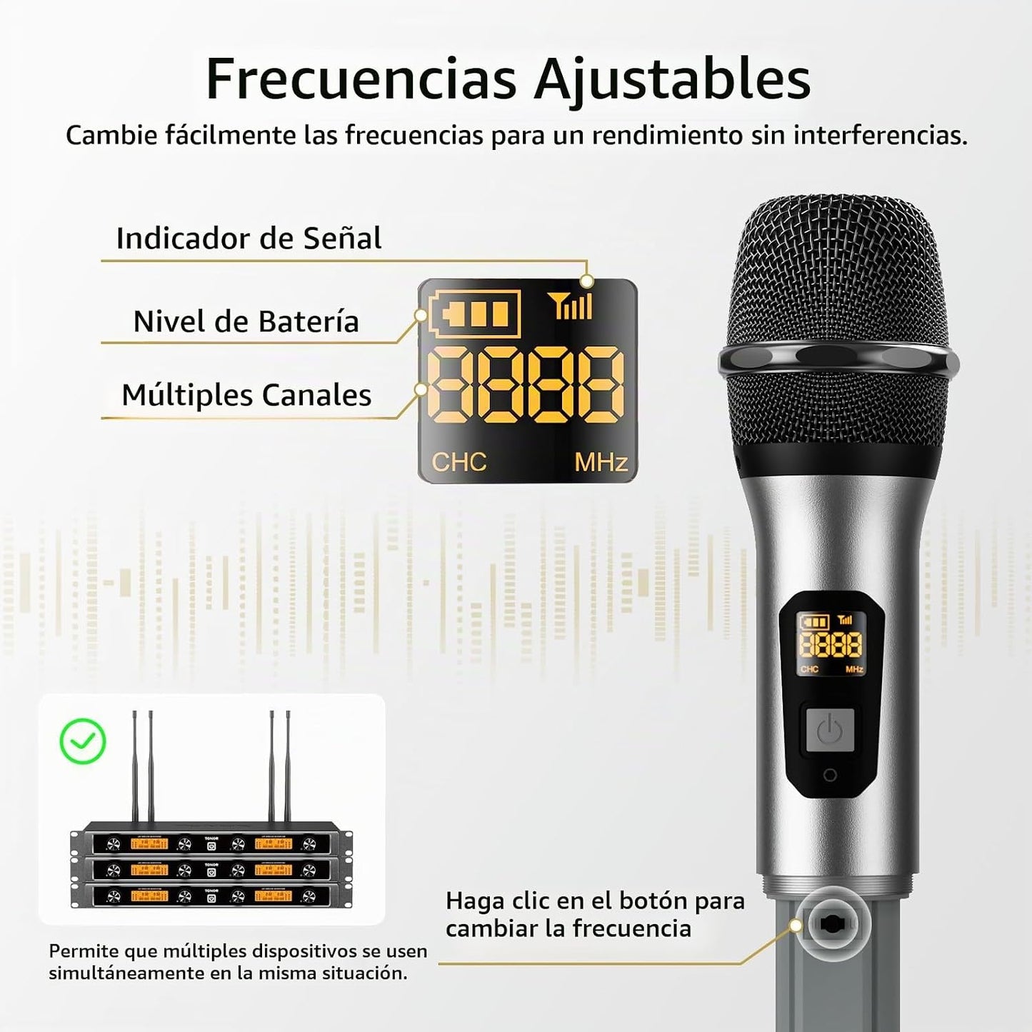 TONOR - Sistema de micrófonos inalámbricos, micrófono inalámbrico U...