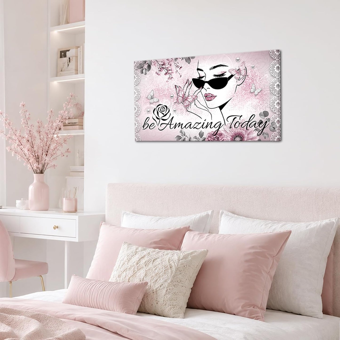 Biuteawal Arte de pared de moda para mujer, citas inspiradoras, imp...