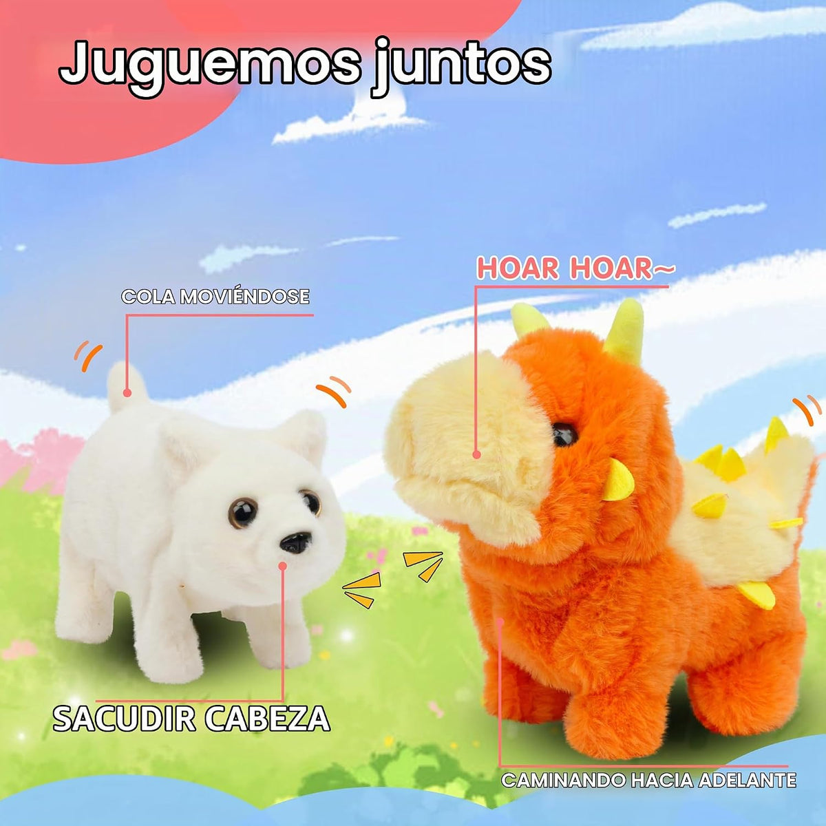 Hopearl Dinosaurio Caminante Juguete de Peluche Electrónico Interac...