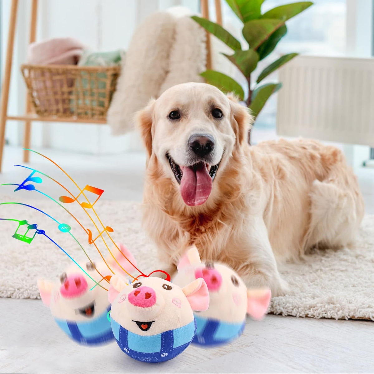 BABORUI Juguetes Interactivos para Perros Cerdo, Juguetes Saltarine...