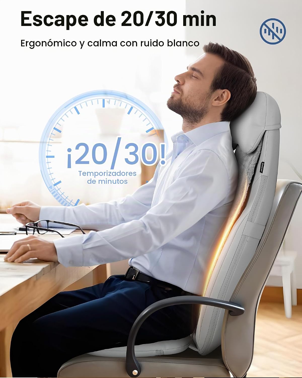 COMFIER Shiatsu - Masajeador de espalda con calor, masajeador de te...