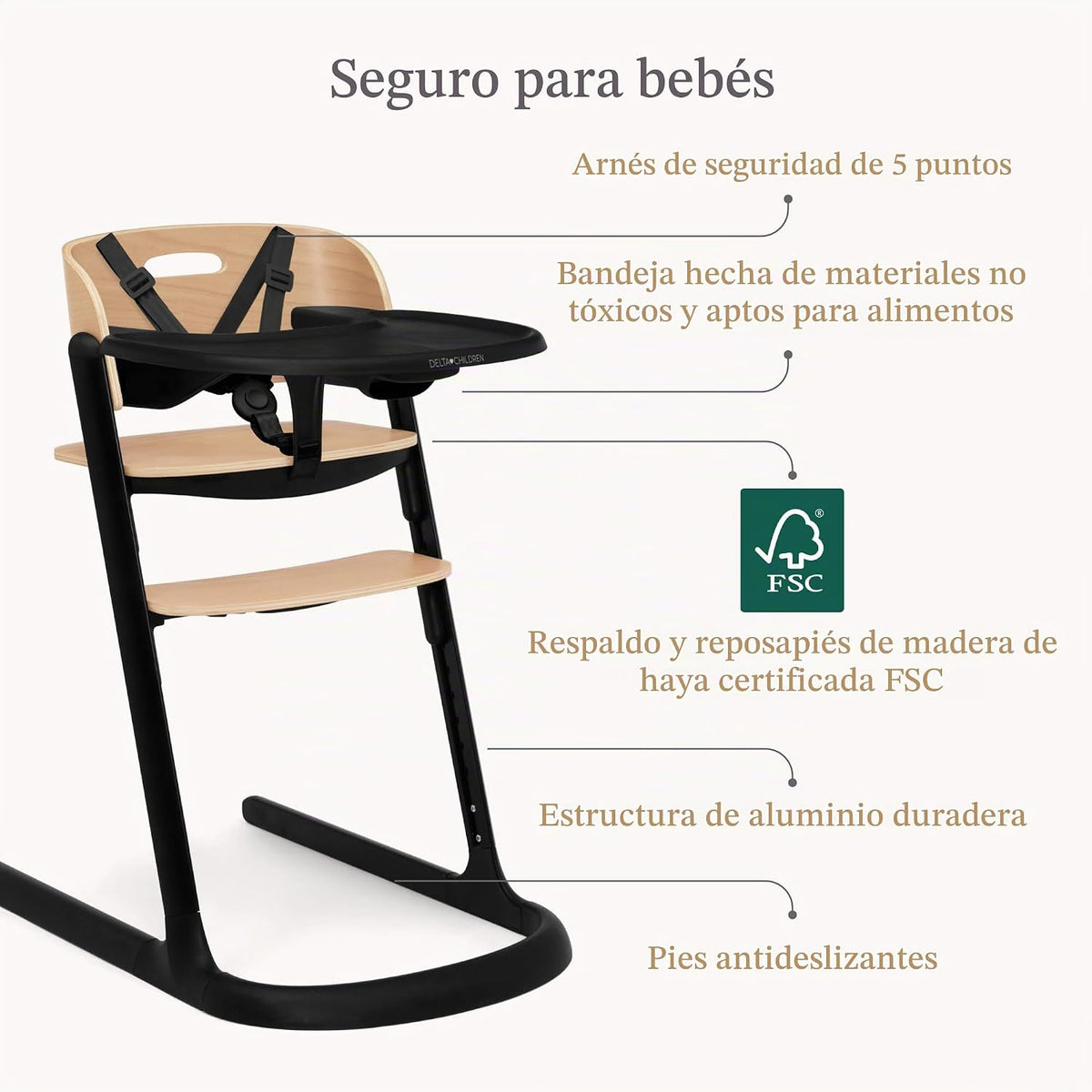 Delta Children Versa - Silla alta ajustable 3 en 1 para bebés y niñ...