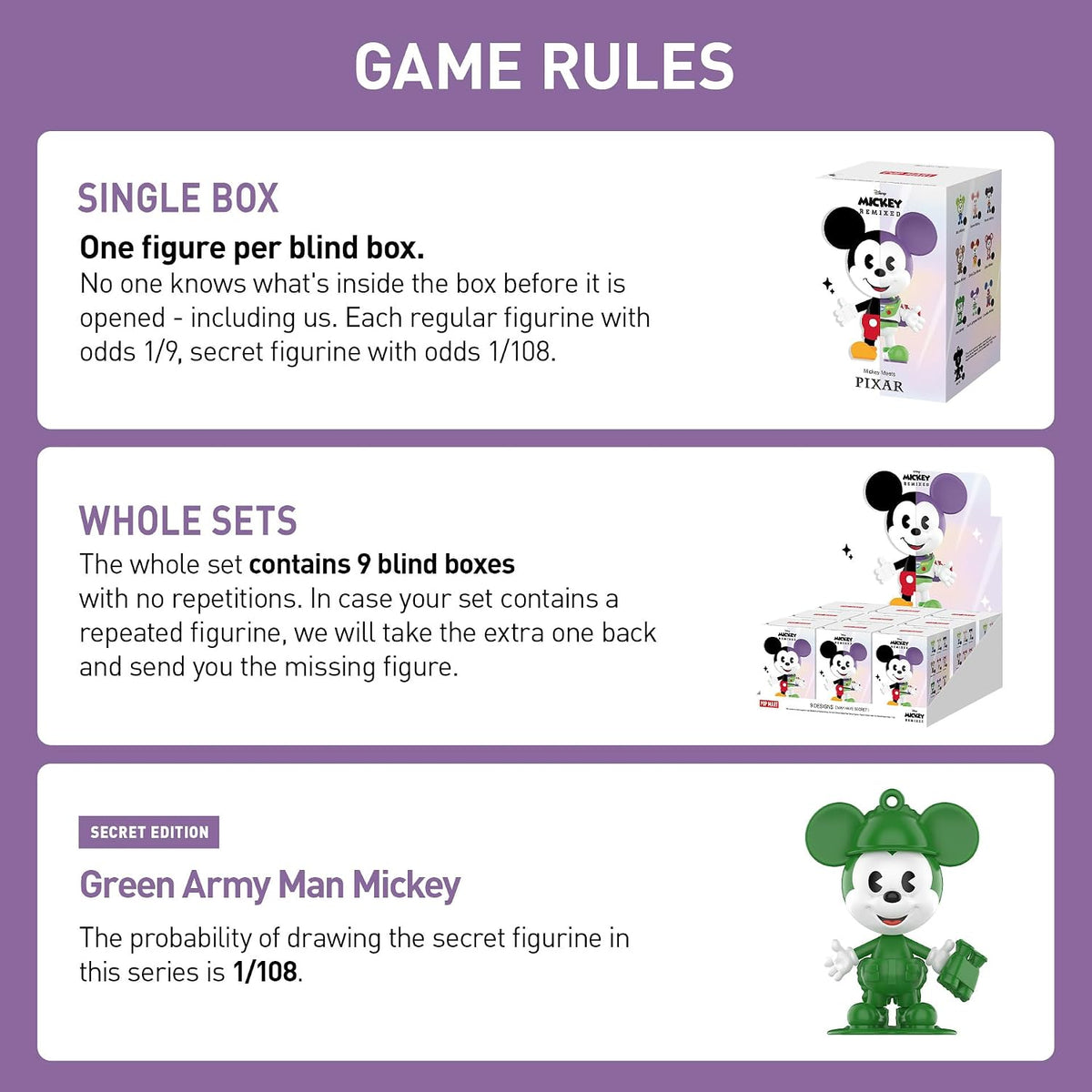 POP MART Disney Mickey Remixed: Mickey Meets Pixar Series Bind Box,...