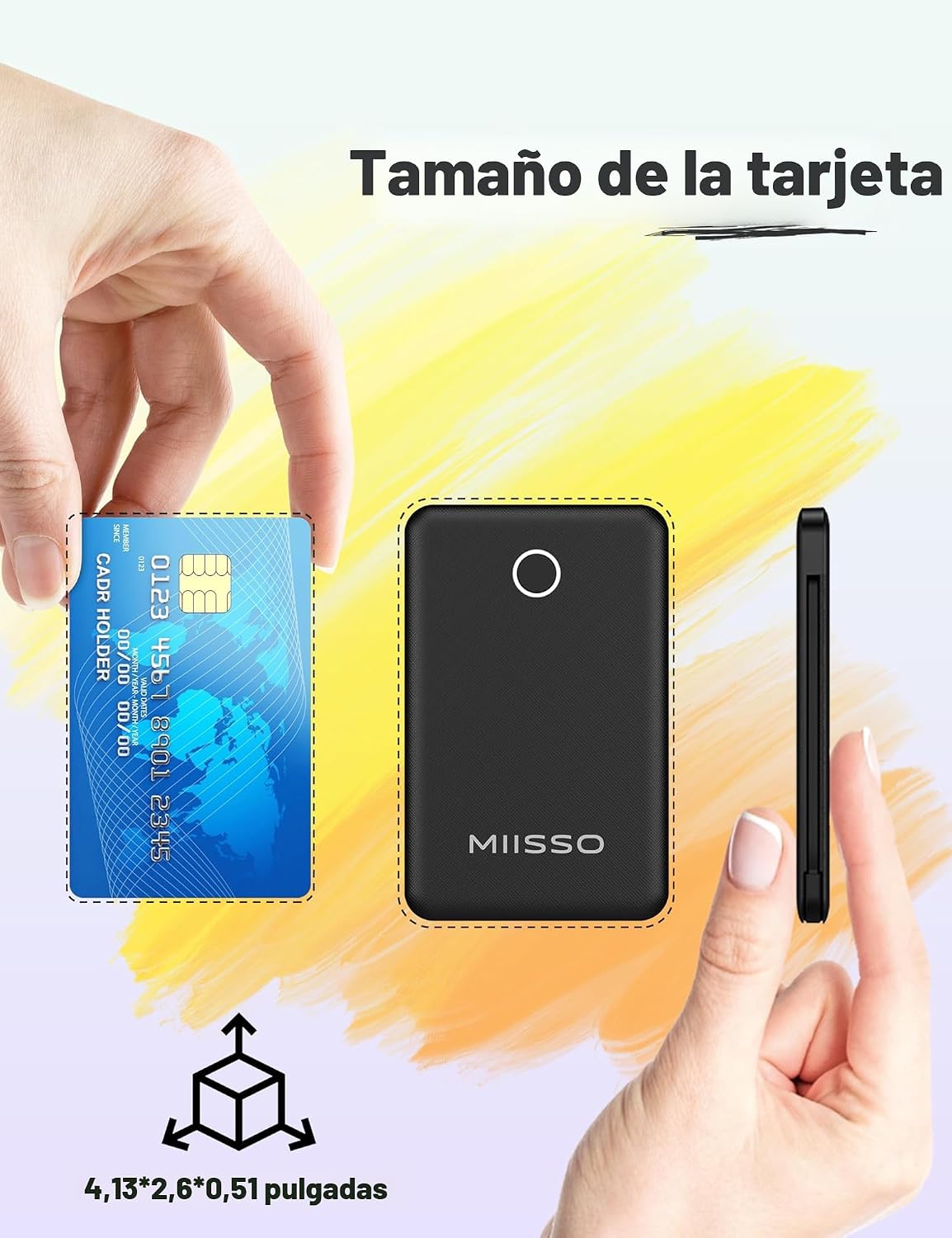 miisso 6000 mAh Ultradelgada Batería Externa con Cables Integrados,...