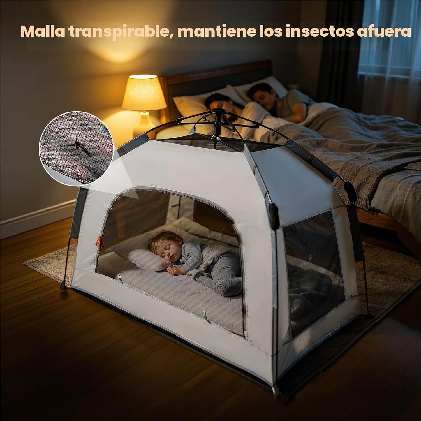 Cama de viaje inflable para niños pequeños con tienda de campaña: c...
