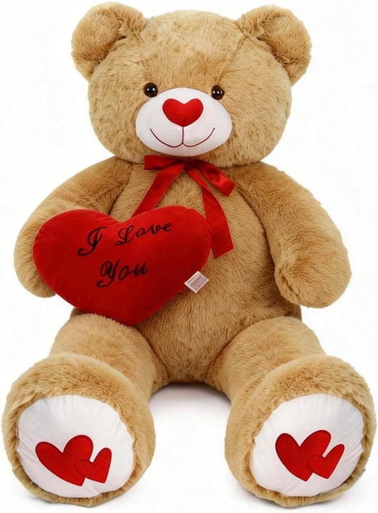 SRANWOW Oso de peluche gigante de 51.2 pulgadas con almohada de cor...