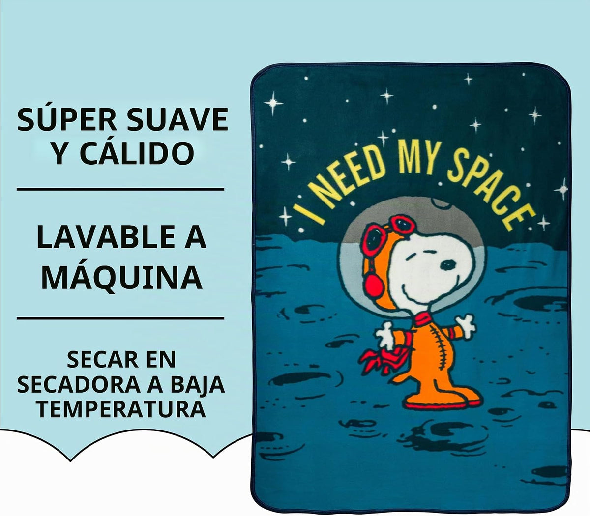 Manta de forro polar Silver Buffalo Peanuts Snoopy Necesito mi espa...