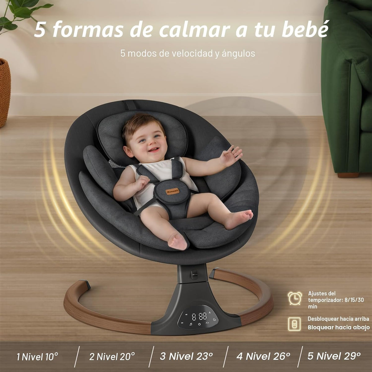 Columpios para bebés para infantes, Monamii Baby Swing, columpio in...