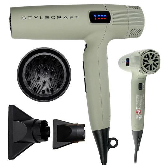 StyleCraft Sage Secador de pelo profesional ligero con 2 boquillas...
