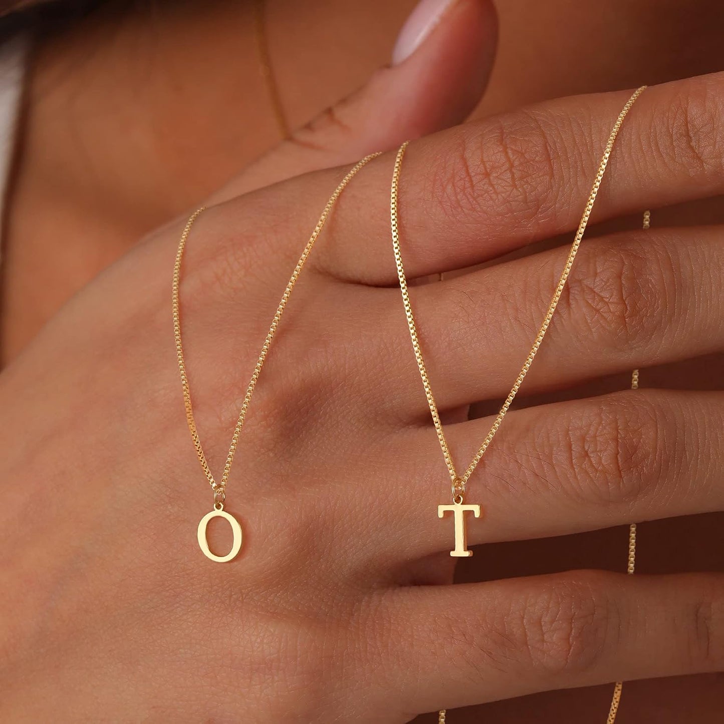 Foxgirl Collares con inicial de oro para mujer, delicado collar con...