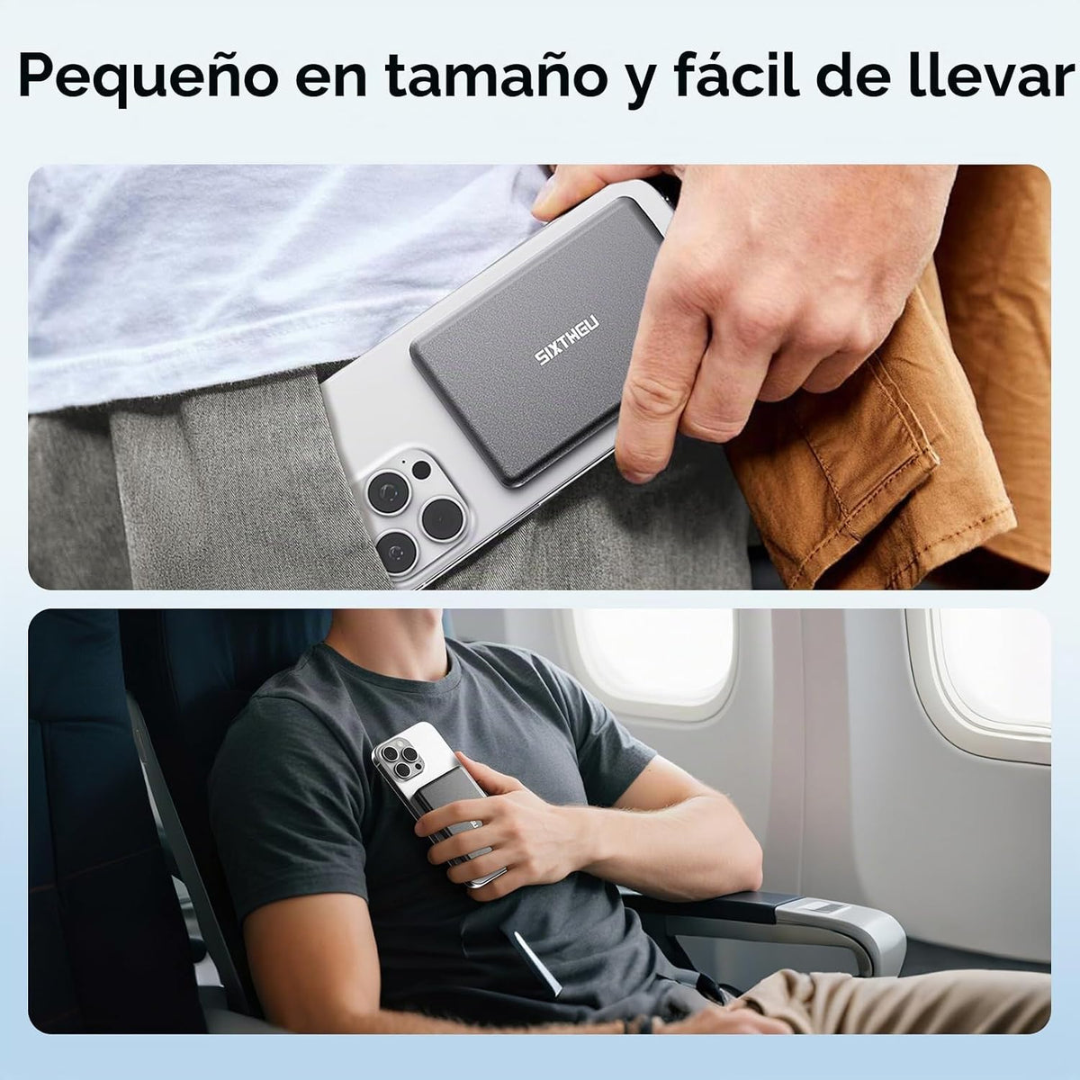 SIXTHGU Cargador portátil magnético, banco de energía inalámbrico u...