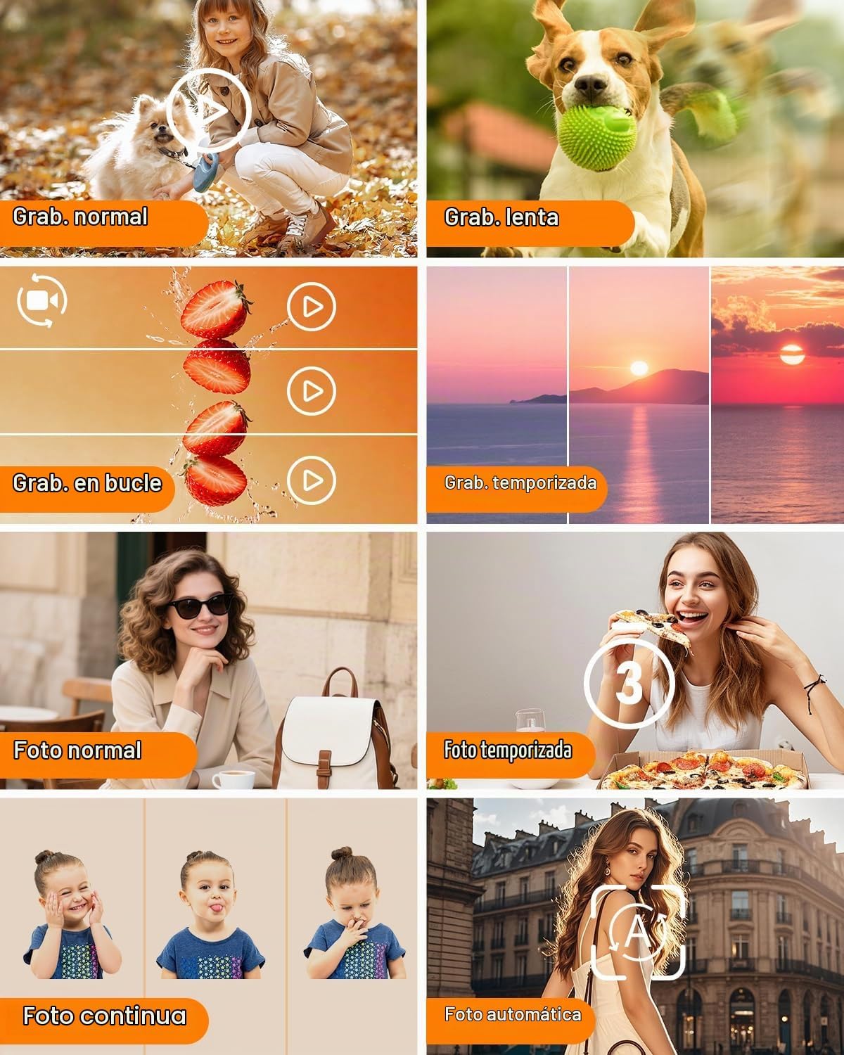 Hoorola Cámara digital, pantalla dual 5K 80MP, enfoque automático p...