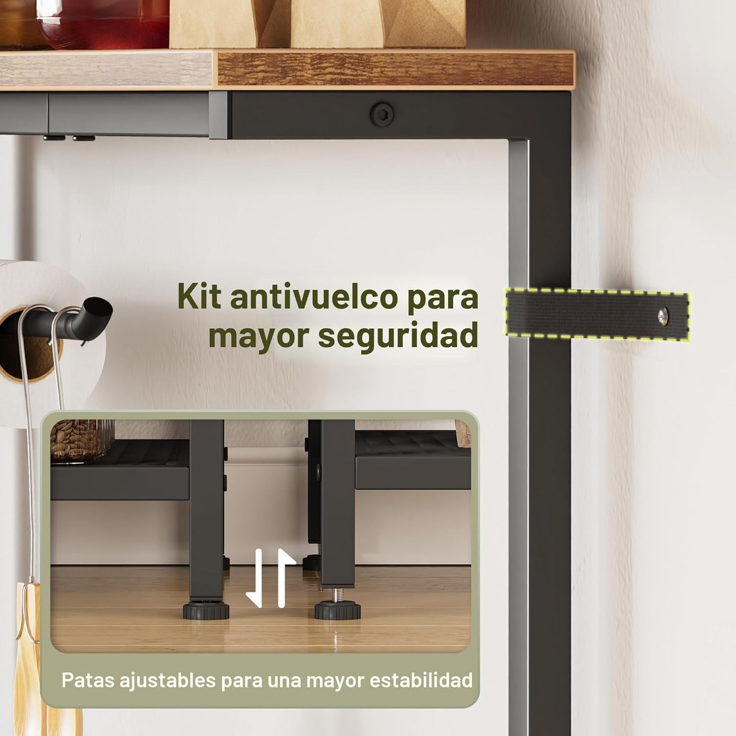 Huuger Estante para panaderos de 4 niveles con toma de corriente re...